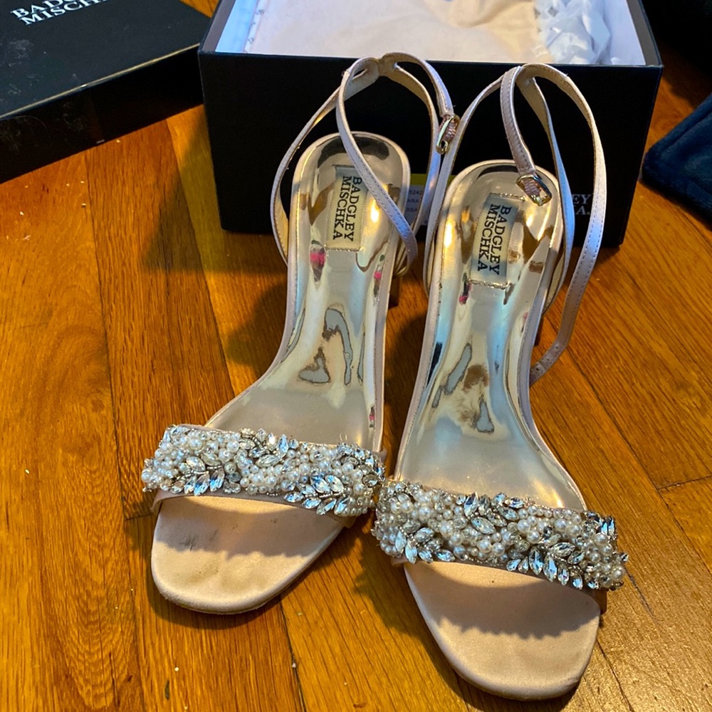 Badgley Mischka blush “Clara” high heels